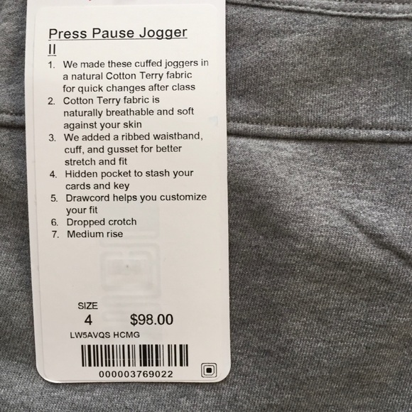 📌 FINAL PRICE HCMG LULULEMON PRESS PAUSE JOGGER 4 - Picture 3 of 8